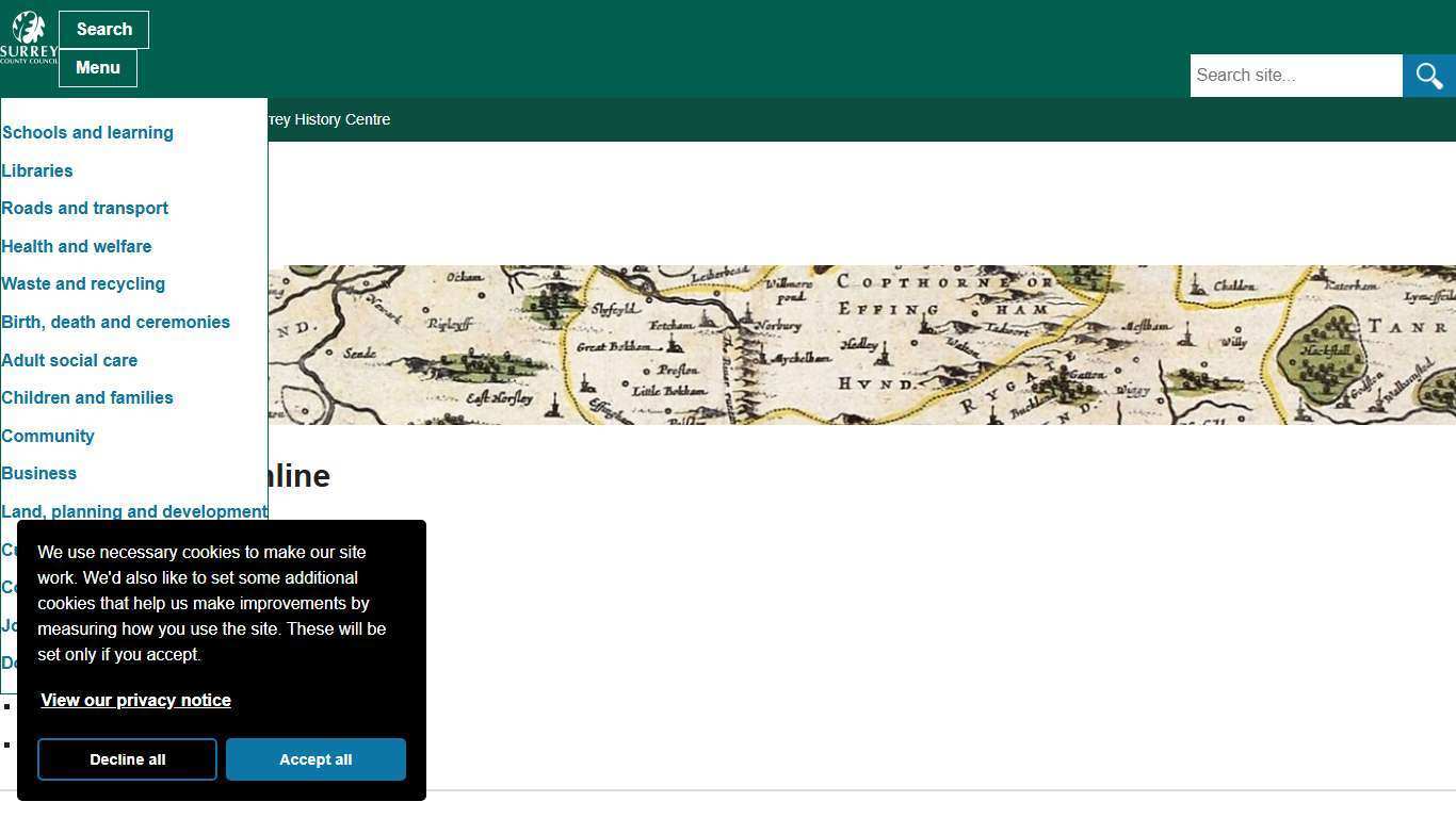 Surrey records online - Surrey County Council